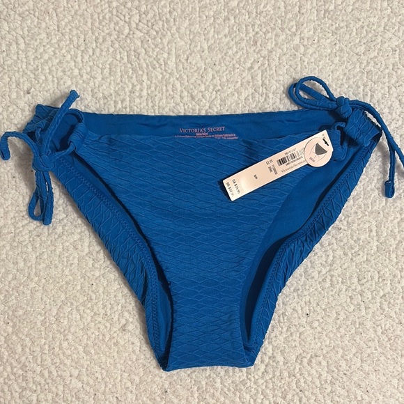 NWT Victoria’s Secret Blue Bikini Bottom with Side Ties - Picture 1 of 6